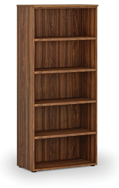 Kancelářský regál PRIMO WOOD, 800 x 420 x 1781 mm, ořech