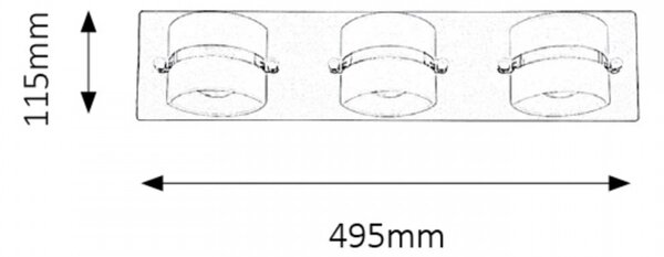 Rabalux 5491 LED koupelnové nástěnné bodové svítidlo 3x5W | 1095lm | 4000K | IP44 - chrom
