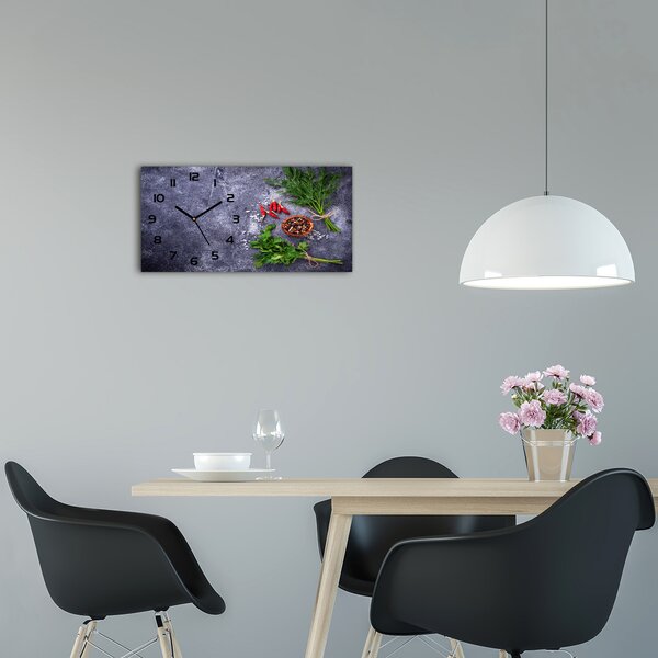 Skleněné hodiny na stěnu Bylinky a koření pl_zsp_60x30_f_193474883