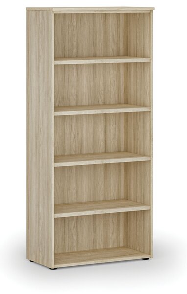 Kancelářský regál PRIMO WOOD, 800 x 420 x 1781 mm, dub přírodní