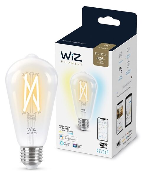 LED Stmívatelná žárovka ST64 E27/6,7W/230V 2700-6500K CRI 90 Wi-Fi - WiZ