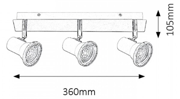 Rabalux 5499 LED koupelnové přisazené bodové svítidlo Steve 3x4,5W | 1290lm | 4000K | IP44 - chrom