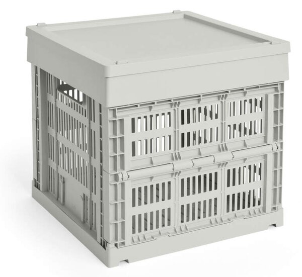 HAY Plastové víko Colour Crate Medium Square/Cube, grey