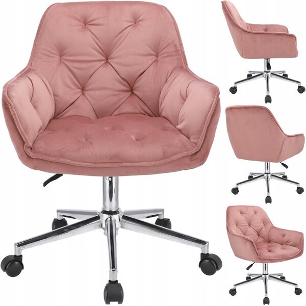 Kancelářské křeslo LARGO růžové / stříbrné