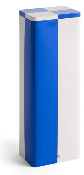 HAY Plechová dóza Tin Container Slim, blue and off-white