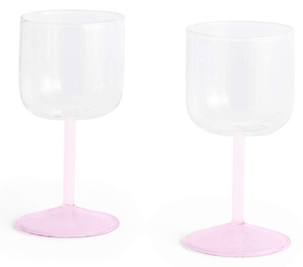 HAY Sklenice na víno Tint 2 ks, clear, jade light pink and light pink