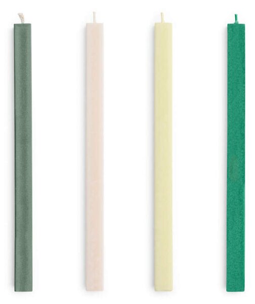 HAY Svíčky Square Candle set 4ks, greens and whites