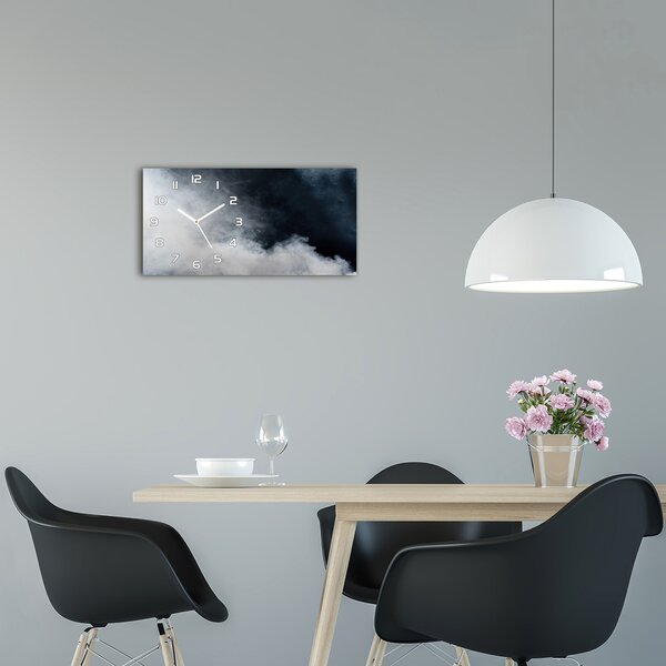 Moderní skleněné hodiny na stěnu Bílý dým pl_zsp_60x30_f_31357188