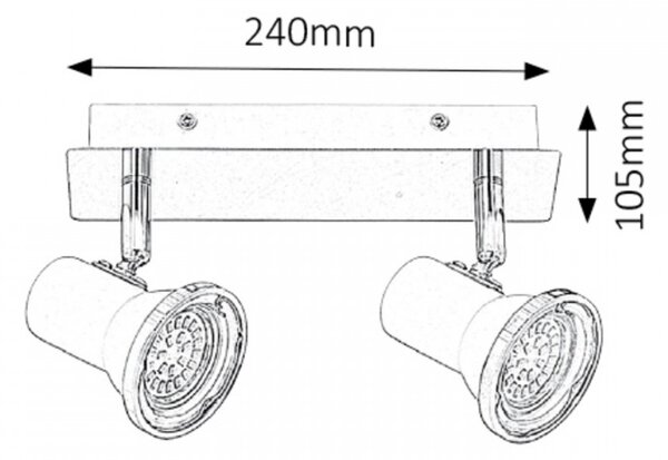 Rabalux 5498 LED přisazené koupelnové bodové svítidlo Steve 2x4,5W | GU10 | 860lm | 4000K | IP44 - bílá
