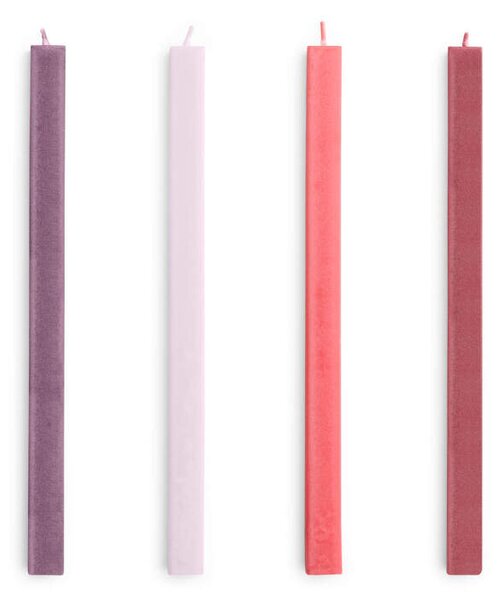 HAY Svíčky Square Candle set 4ks, reds and bordeaux