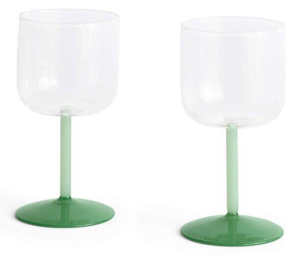 HAY Sklenice na víno Tint 2 ks, clear, jade light green and jade dark green