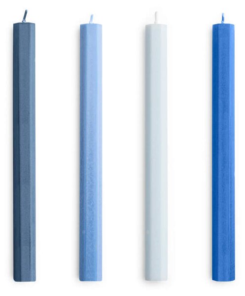HAY Svíčky Hexagon Candle set 4ks, blues