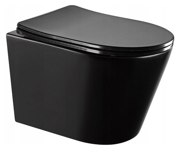 Mexen Rico závěsné wc Rimless a závěsný bidet, černá matná - 35724885 + 30721085