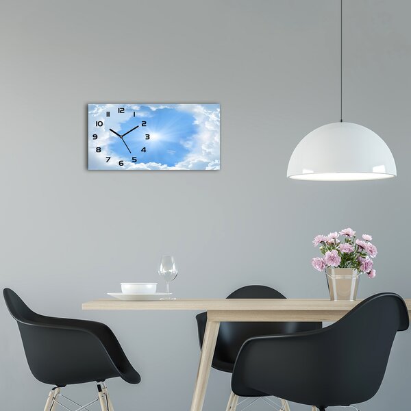 Skleněné hodiny na stěnu Mraky na nebi pl_zsp_60x30_f_31494197