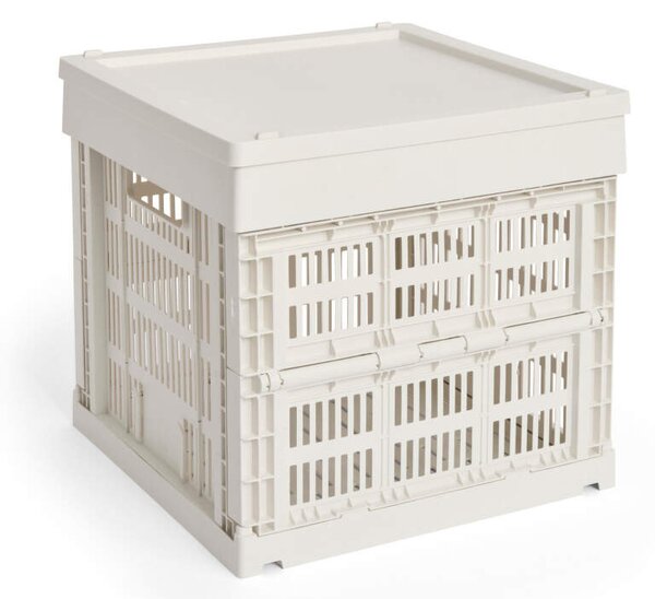 HAY Plastové víko Colour Crate Medium Square/Cube, off-white