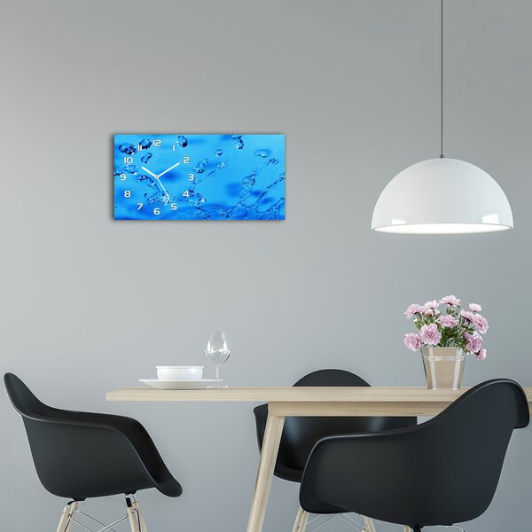 Moderní skleněné hodiny na stěnu Kapky vody pl_zsp_60x30_f_336634