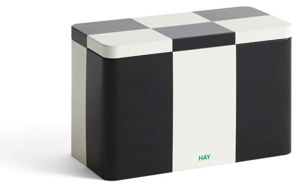 HAY Plechová dóza Tin Container Medium, black and off-white