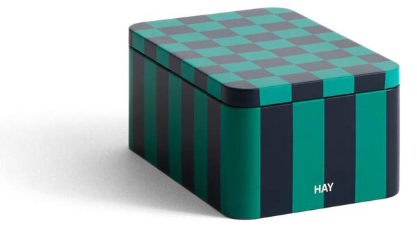 HAY Plechová dóza Tin Container Small, green and dark blue