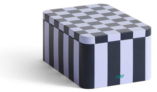 HAY Plechová dóza Tin Container Small, dark blue and lavender