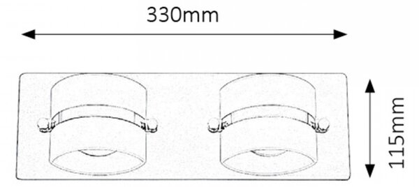Rabalux 5490 LED koupelnové nástěnné bodové svítidlo Tony 2x5W | 730lm | 4000K | IP44 - chrom