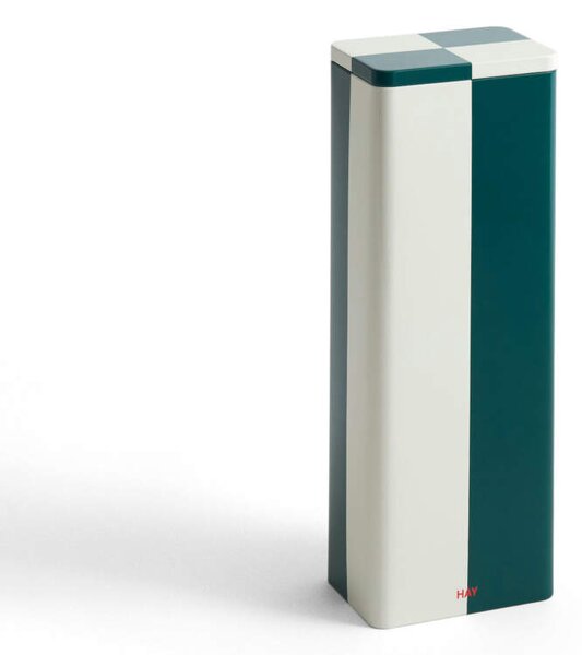 HAY Plechová dóza Tin Container Slim, green and off-white