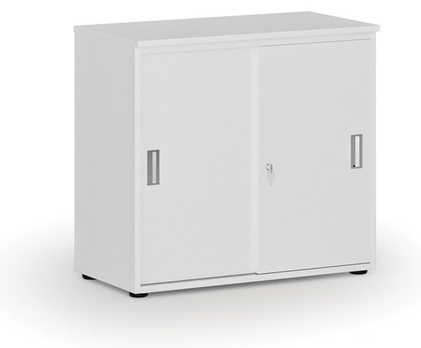 Kancelářská skříň se zasouvacími dveřmi PRIMO WHITE, 800 x 420 x 740 mm, bílá