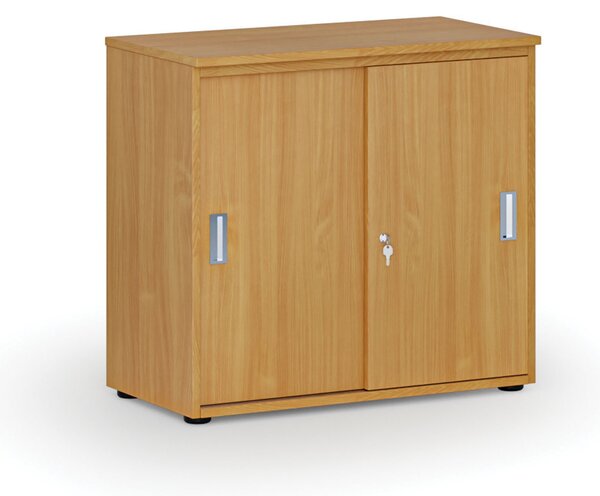 Kancelářská skříň se zasouvacími dveřmi PRIMO WOOD, 800 x 420 x 740 mm, buk
