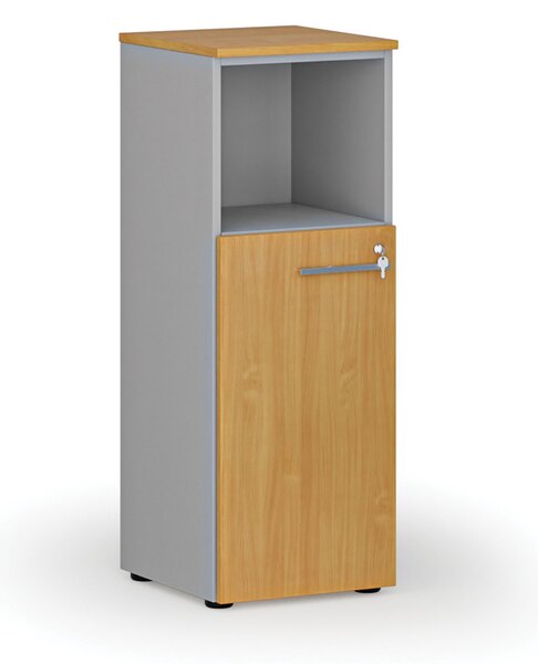 Kombinovaná kancelářská skříň PRIMO GRAY, 400 x 420 x 1087 mm, šedá/buk