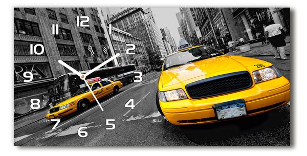 Skleněné hodiny na stěnu Taxi New York pl_zsp_60x30_f_41983916