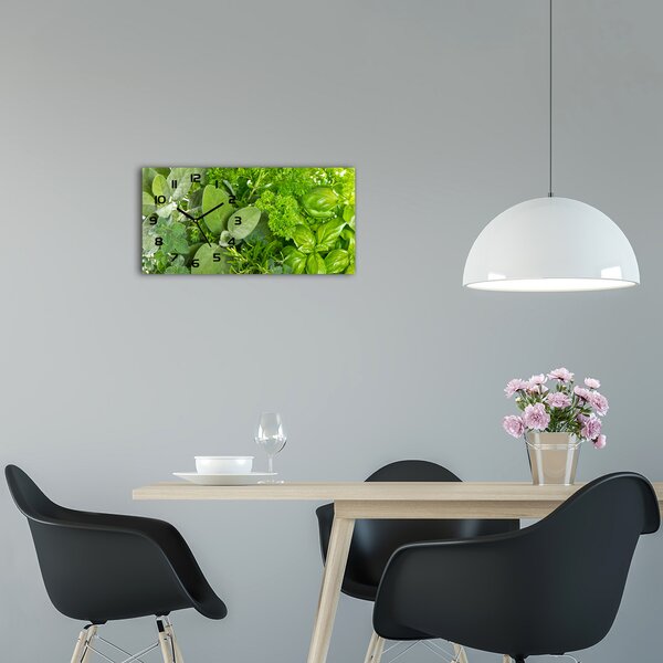 Moderní skleněné hodiny na stěnu Bylinky pl_zsp_60x30_f_42979948