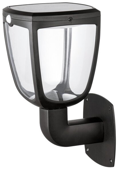 Sylvania 0054040 LED venkovní nástěnné solární svítidlo s pohybovým čidlem Gizmo 1x4,5W | 345lm | 4000K | IP54 - černá