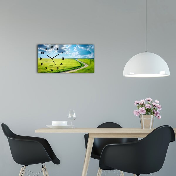 Skleněné hodiny na stěnu Stězka na louce pl_zsp_60x30_f_42994510
