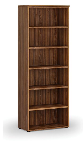Kancelářský regál PRIMO WOOD, 800 x 420 x 2128 mm, ořech
