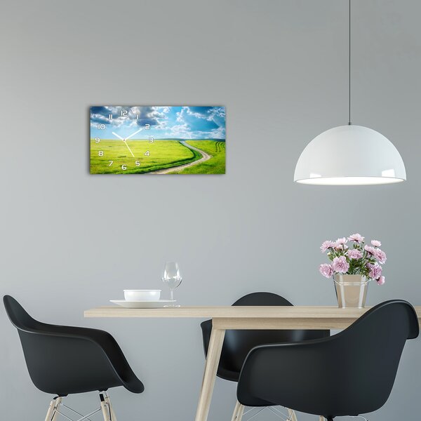 Skleněné hodiny na stěnu Stězka na louce pl_zsp_60x30_f_42994510
