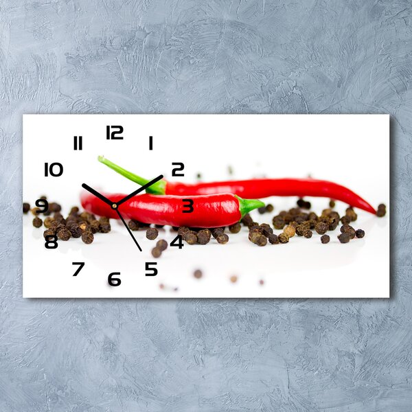 Skleněné hodiny na stěnu Chilli a pepř pl_zsp_60x30_f_43194719