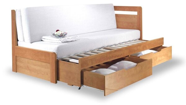 Rozkládací postel s úložným prostorem TANDEM KLASIK pravá - oblá