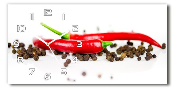 Skleněné hodiny na stěnu Chilli a pepř pl_zsp_60x30_f_43194719