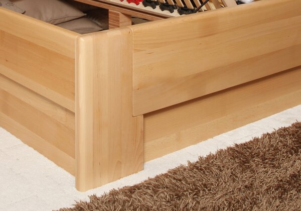 Postel z masivu s úložným prostorem DELUXE 2, masiv buk