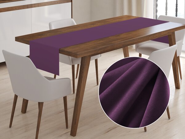 Biante Sametový běhoun na stůl SV-020 Tmavě fialový 45x140 cm