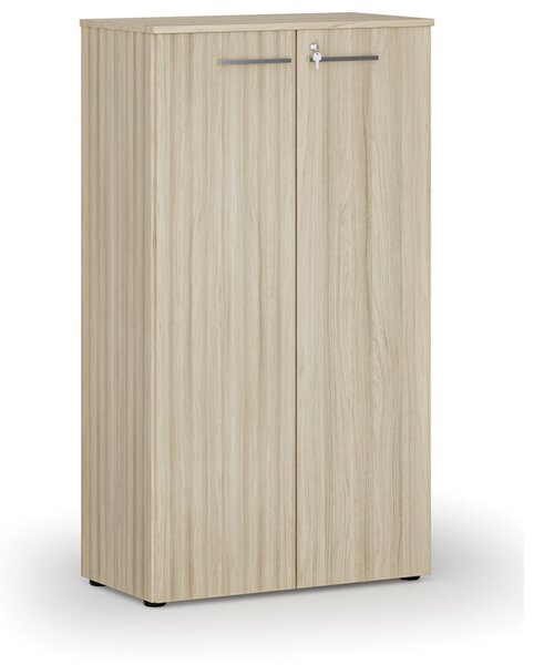 Kancelářská skříň s dveřmi PRIMO WOOD, 800 x 420 x 1434 mm, dub přírodní