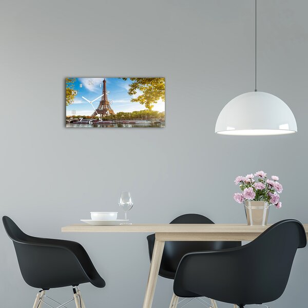 Skleněné hodiny na stěnu Eiffelova věž Paříž pl_zsp_60x30_f_44313077