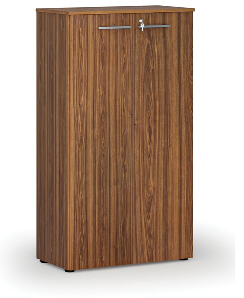 Kancelářská skříň s dveřmi PRIMO WOOD, 800 x 420 x 1434 mm, ořech