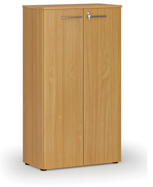 Kancelářská skříň s dveřmi PRIMO WOOD, 800 x 420 x 1434 mm, buk
