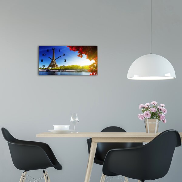Skleněné hodiny na stěnu Eiffelova věž Paříž pl_zsp_60x30_f_44409283