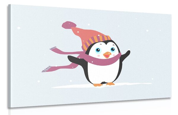 Obraz roztomilý tučňák s čepicí