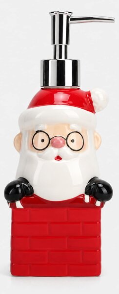 Sinsay - Vánoční keramický dávkovač mýdla ve tvaru Santa Clause v komíně - červená