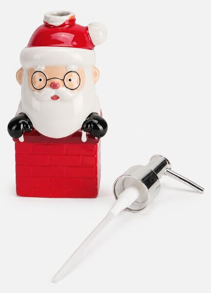 Sinsay - Vánoční keramický dávkovač mýdla ve tvaru Santa Clause v komíně - červená
