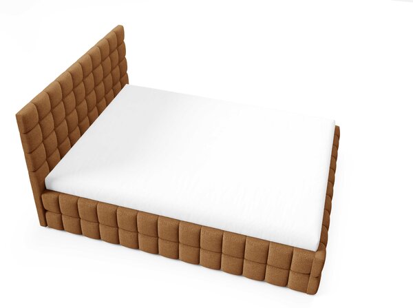 Čalouněná postel 140x200 LAILA s úložným prostorem - hnědá