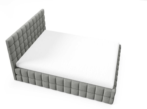 Čalouněná postel 140x200 LAILA s úložným prostorem - šedá