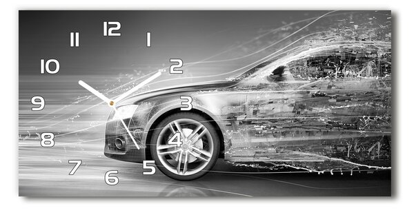 Skleněné hodiny na stěnu Jedoucí auto pl_zsp_60x30_f_45895686